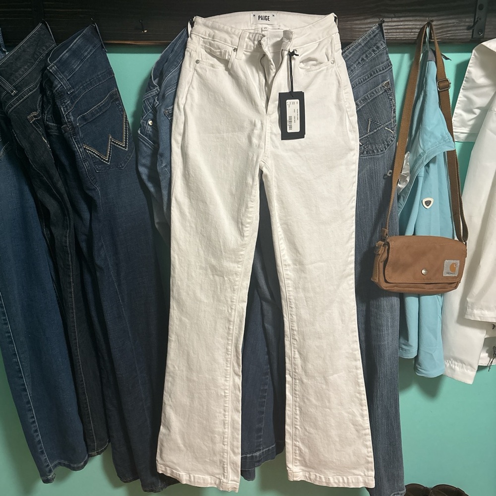 PAIGE Women's Flare White Jeans